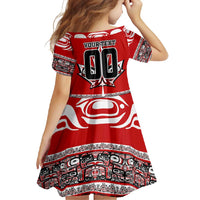 Haida Hockey Canada Family Matching Tank Maxi Dress and Hawaiian Shirt Maple Leaf