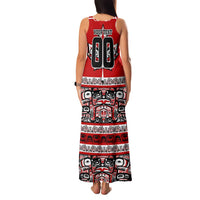 Haida Hockey Canada Family Matching Tank Maxi Dress and Hawaiian Shirt Maple Leaf