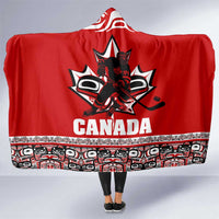 Haida Hockey Canada Hooded Blanket Maple Leaf