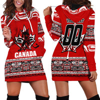 Haida Hockey Canada Hoodie Dress Maple Leaf