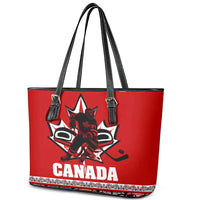 Haida Hockey Canada Leather Tote Bag Maple Leaf
