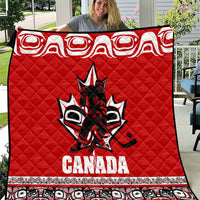 Haida Hockey Canada Quilt Maple Leaf