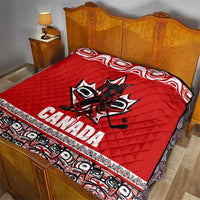 Haida Hockey Canada Quilt Maple Leaf