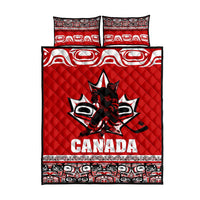 Haida Hockey Canada Quilt Bed Set Maple Leaf