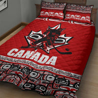 Haida Hockey Canada Quilt Bed Set Maple Leaf