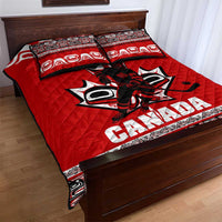 Haida Hockey Canada Quilt Bed Set Maple Leaf