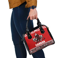 Haida Hockey Canada Shoulder Handbag Maple Leaf