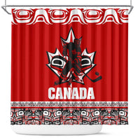 Haida Hockey Canada Shower Curtain Maple Leaf