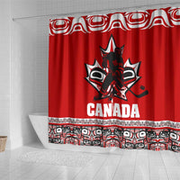 Haida Hockey Canada Shower Curtain Maple Leaf