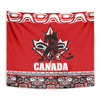 Haida Hockey Canada Tapestry Maple Leaf