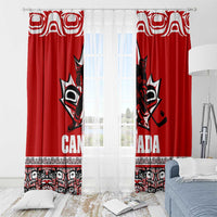 Haida Hockey Canada Window Curtain Maple Leaf