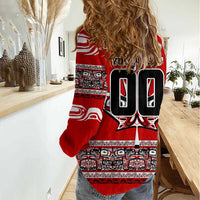 Haida Hockey Canada Women Casual Shirt Maple Leaf