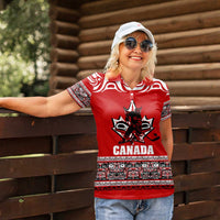 Haida Hockey Canada Women Polo Shirt Maple Leaf