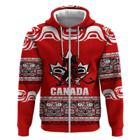 Haida Hockey Canada Zip Hoodie Maple Leaf