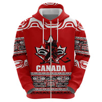 Haida Hockey Canada Zip Hoodie Maple Leaf