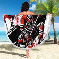 Canada Hockey Skull Life and Death Beach Blanket