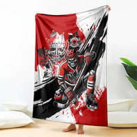 Canada Hockey Skull Life and Death Blanket