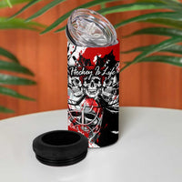 Canada Hockey Skull Life and Death 4 in 1 Can Cooler Tumbler