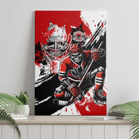 Canada Hockey Skull Life and Death Canvas Wall Art