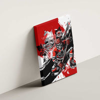 Canada Hockey Skull Life and Death Canvas Wall Art