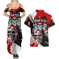 Canada Hockey Skull Life and Death Couples Matching Summer Maxi Dress and Hawaiian Shirt