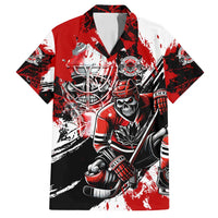Canada Hockey Skull Life and Death Family Matching Long Sleeve Bodycon Dress and Hawaiian Shirt