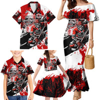Canada Hockey Skull Life and Death Family Matching Mermaid Dress and Hawaiian Shirt