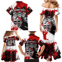 Canada Hockey Skull Life and Death Family Matching Mermaid Dress and Hawaiian Shirt