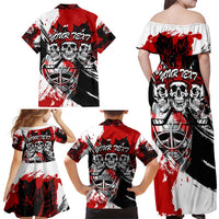 Canada Hockey Skull Life and Death Family Matching Off Shoulder Maxi Dress and Hawaiian Shirt