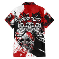 Canada Hockey Skull Life and Death Family Matching Off Shoulder Maxi Dress and Hawaiian Shirt