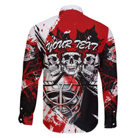 Canada Hockey Skull Life and Death Family Matching Off Shoulder Maxi Dress and Hawaiian Shirt