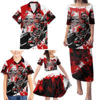 Canada Hockey Skull Life and Death Family Matching Puletasi and Hawaiian Shirt