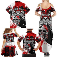 Canada Hockey Skull Life and Death Family Matching Summer Maxi Dress and Hawaiian Shirt