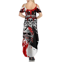 Canada Hockey Skull Life and Death Family Matching Summer Maxi Dress and Hawaiian Shirt