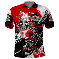 Canada Hockey Skull Life and Death Polo Shirt