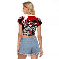 Canada Hockey Skull Life and Death Raglan Cropped T Shirt