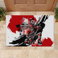 Canada Hockey Skull Life and Death Rubber Doormat