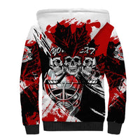Canada Hockey Skull Life and Death Sherpa Hoodie