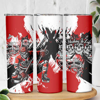 Canada Hockey Skull Life and Death Skinny Tumbler