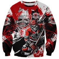 Canada Hockey Skull Life and Death Sweatshirt