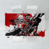 Canada Hockey Skull Life and Death Tablecloth