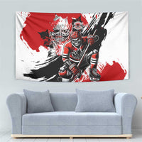 Canada Hockey Skull Life and Death Tapestry