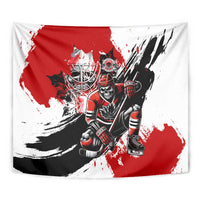 Canada Hockey Skull Life and Death Tapestry