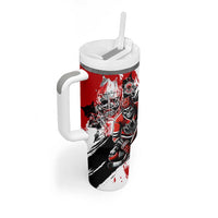 Canada Hockey Skull Life and Death Tumbler With Handle