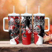Canada Hockey Skull Life and Death Tumbler With Handle
