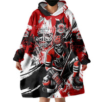 Canada Hockey Skull Life and Death Wearable Blanket Hoodie