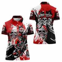 Canada Hockey Skull Life and Death Women Polo Shirt