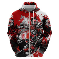 Canada Hockey Skull Life and Death Zip Hoodie