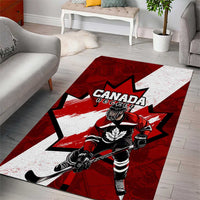 Canada Hockey Warrior Area Rug Bold Maple Leaf Sports Art