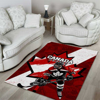 Canada Hockey Warrior Area Rug Bold Maple Leaf Sports Art